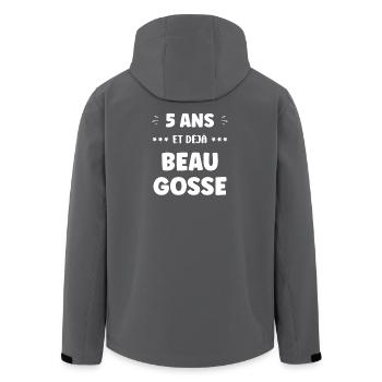 5 Ans Déjà Beau Gosse - Veste softshell homme en polyester recyclé Stanley/Stella - charbon - Dos - AI Model Male 185 light (185cm)