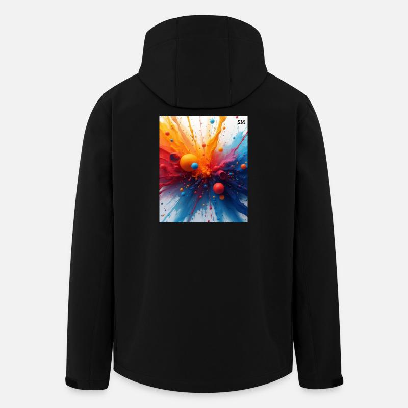 Abstrakte Farbexplosion - Recycelte Männer Softshell-Jacke von Stanley/Stella - Schwarz