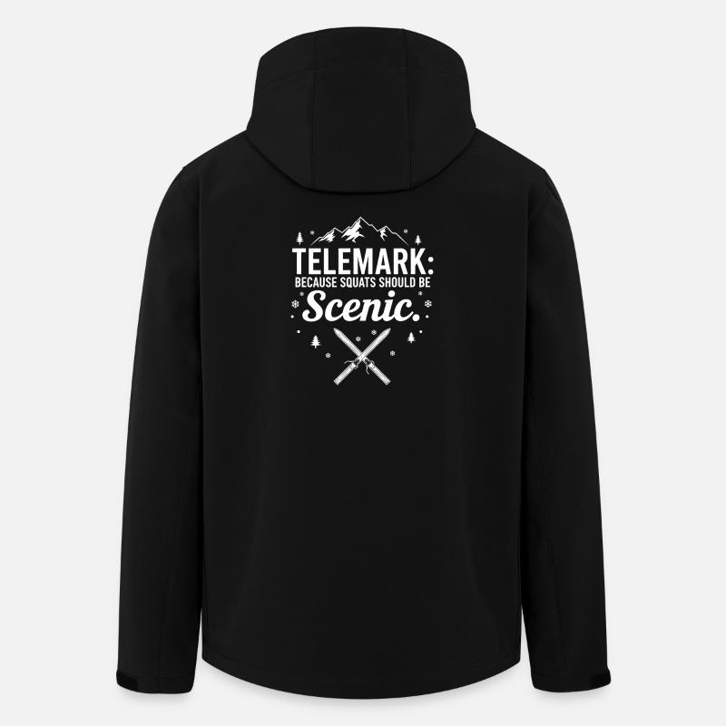 Telemark Ski Funny Scenic Squats - Men’s Recycled Softshell Jacket by Stanley/Stella - black