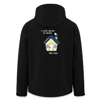 I love being at home – Funny Anti Social Saying - Men’s Recycled Softshell Jacket by Stanley/Stella - black - Back - AI Model Male 185 light (185cm)