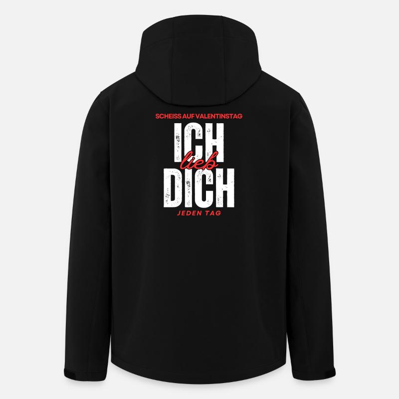 Scheiss auf Valentinstag: Ich lieb DICH jeden Tag - Recycelte Männer Softshell-Jacke von Stanley/Stella - Schwarz