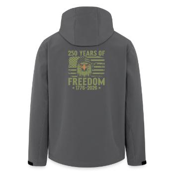 250 Jahre Freiheit 1776–2026 - Recycelte Männer Softshell-Jacke von Stanley/Stella - Schwarz - Hinten - AI Model Male 185 light (185cm)