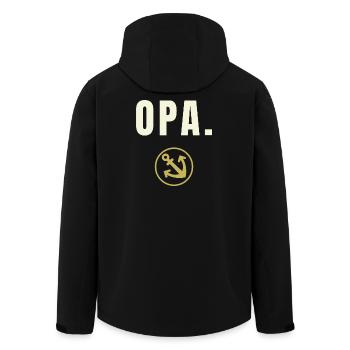 GRANDFATHER. Success Edition – Golden Anchor - Men’s Recycled Softshell Jacket by Stanley/Stella - black - Back - AI Model Male 185 light (185cm)