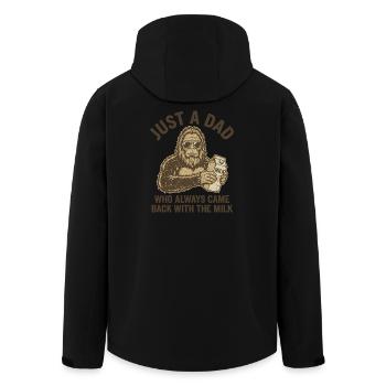Cool Bigfoot Dad with Milk Carton Funny Father - Men’s Recycled Softshell Jacket by Stanley/Stella - black - Back - AI Model Male 185 light (185cm)
