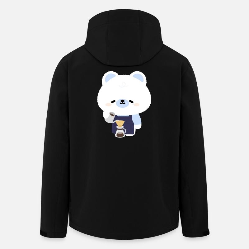 Cozy Polar Bear Barista - Men’s Recycled Softshell Jacket by Stanley/Stella - black