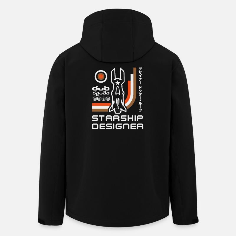 Designer des Retro-Raketenraumschiffs - Recycelte Männer Softshell-Jacke von Stanley/Stella - Schwarz