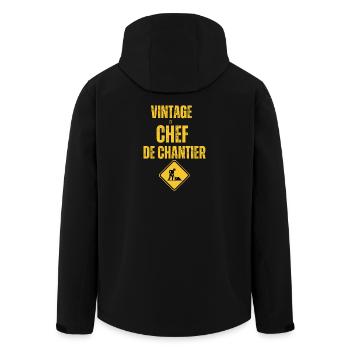 Vintage Chef de Chantier - Veste softshell homme en polyester recyclé Stanley/Stella - noir - Dos - AI Model Male 185 light (185cm)