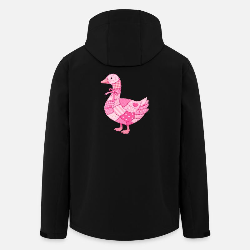 Patchwork Ente Rosa - Recycelte Männer Softshell-Jacke von Stanley/Stella - Schwarz