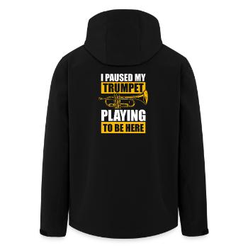 Paused trumpet playing Trompete Trompetenspieler - Recycelte Männer Softshell-Jacke von Stanley/Stella - Schwarz - Hinten - AI Model Male 185 light (185cm)