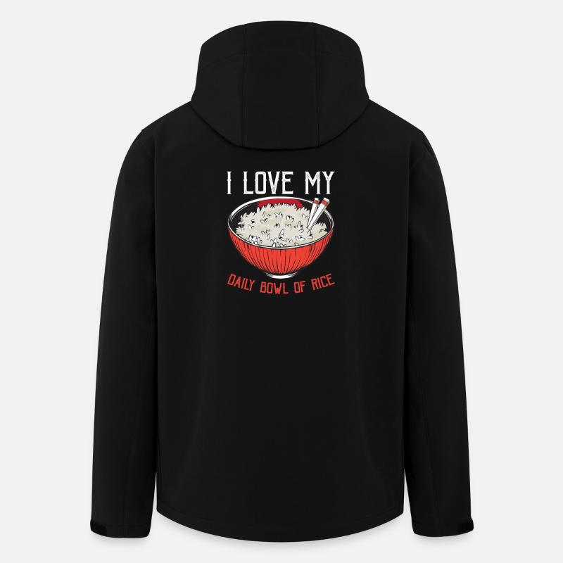 Liebe Tägliche Reis Schüssel Essen Kultur - Recycelte Männer Softshell-Jacke von Stanley/Stella - Schwarz