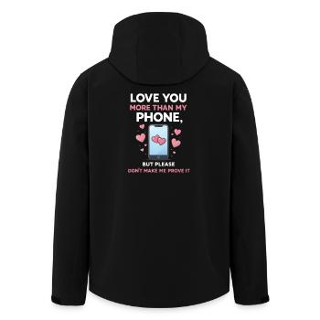 Lustiges Smartphone Handy Soziale Medien - Recycelte Männer Softshell-Jacke von Stanley/Stella - Schwarz - Hinten - AI Model Male 185 light (185cm)