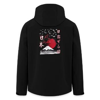 Terre du soleil levant vintage du Japon - Veste softshell homme en polyester recyclé Stanley/Stella - noir - Dos - AI Model Male 185 light (185cm)