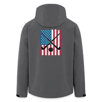 Field Hockey USA Flagge - Recycelte Männer Softshell-Jacke von Stanley/Stella - Schwarz - Hinten - AI Model Male 185 light (185cm)
