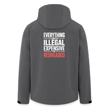 Everything I Love Is Illegal Expensive Rothaarig - Recycelte Männer Softshell-Jacke von Stanley/Stella - Anthrazit - Hinten - AI Model Male 185 light (185cm)