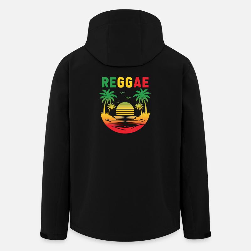 Reggae Sunset Palm Paradise - Recycelte Männer Softshell-Jacke von Stanley/Stella - Schwarz