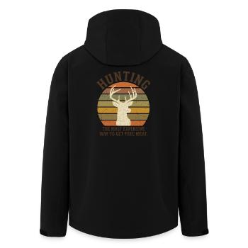 Hunting Most Expensive Way Free Meat Vintage Deer - Men’s Recycled Softshell Jacket by Stanley/Stella - black - Back - AI Model Male 185 light (185cm)