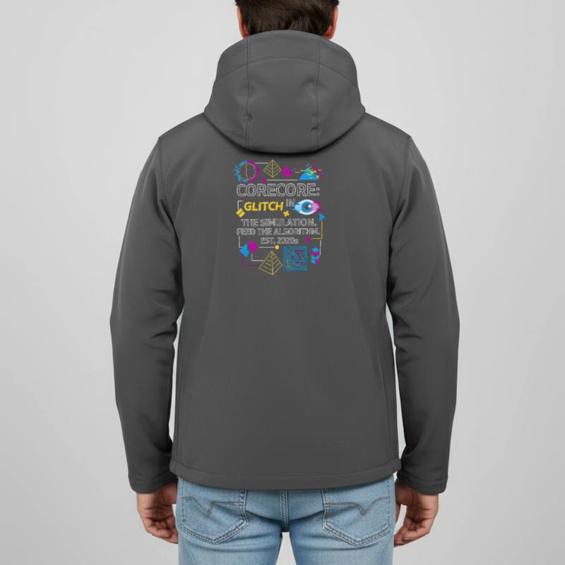Corecore Glitch Simulation Algorithm Collage Recycelte Männer Softshell-Jacke von Stanley/Stella