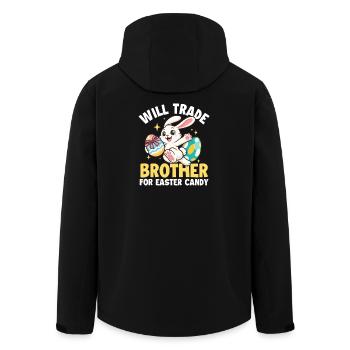 Échanger le frère bonbon de Pâques Funny Bunny - Veste softshell homme en polyester recyclé Stanley/Stella - noir - Dos - AI Model Male 185 light (185cm)