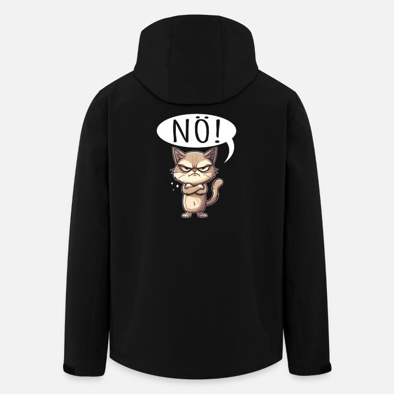 Coole Katze NÖ lustiger Spruch grummelig - Recycelte Männer Softshell-Jacke von Stanley/Stella - Schwarz