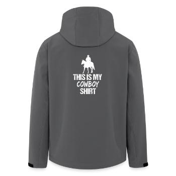 Das ist mein Cowboyshirt-Westernreiter - Recycelte Männer Softshell-Jacke von Stanley/Stella - Schwarz - Hinten - AI Model Male 185 light (185cm)
