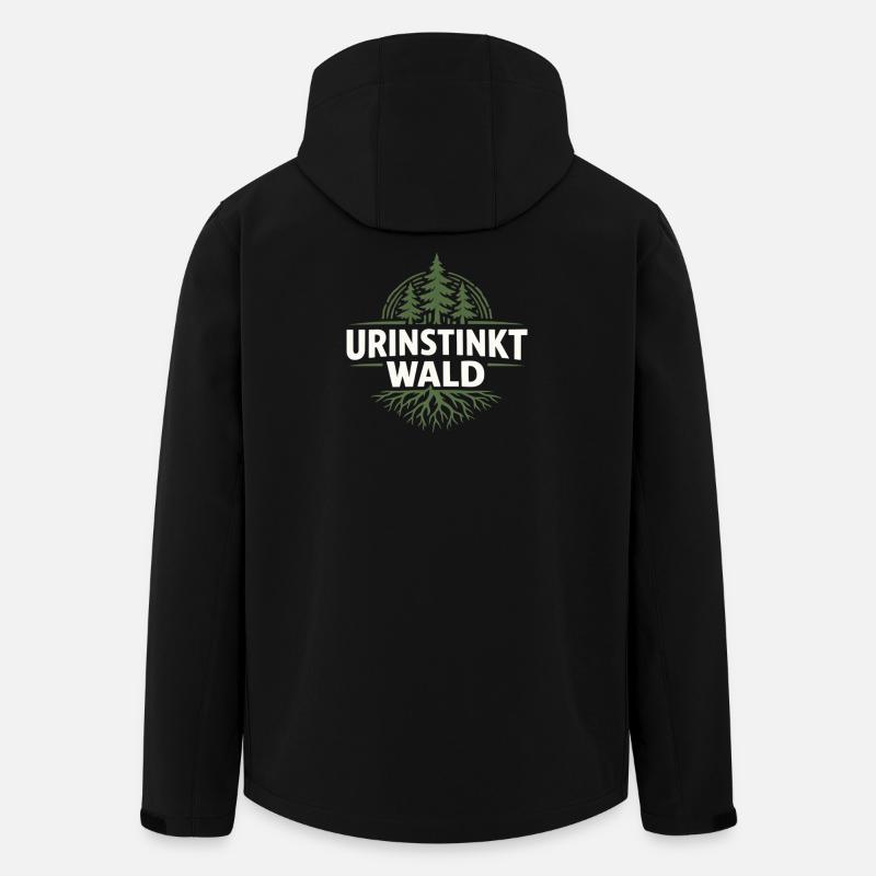 Urinstinkt Wald Emblem - Recycelte Männer Softshell-Jacke von Stanley/Stella - Schwarz