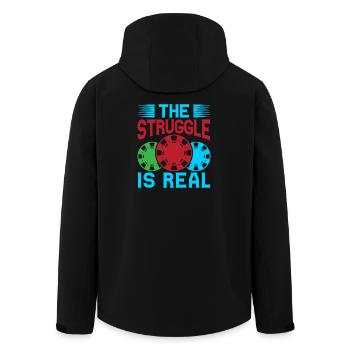 Gambling Fan The Struggle Is Real Casino - Men’s Recycled Softshell Jacket by Stanley/Stella - black - Back - AI Model Male 185 light (185cm)