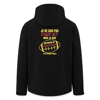 Supporter de Perpignan Humour - Veste softshell homme en polyester recyclé Stanley/Stella - noir - Dos - AI Model Male 185 light (185cm)