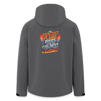 La flamme la plus féroce s’élève après les cendres les plus froides - Veste softshell homme en polyester recyclé Stanley/Stella - charbon - Dos - AI Model Male 185 light (185cm)