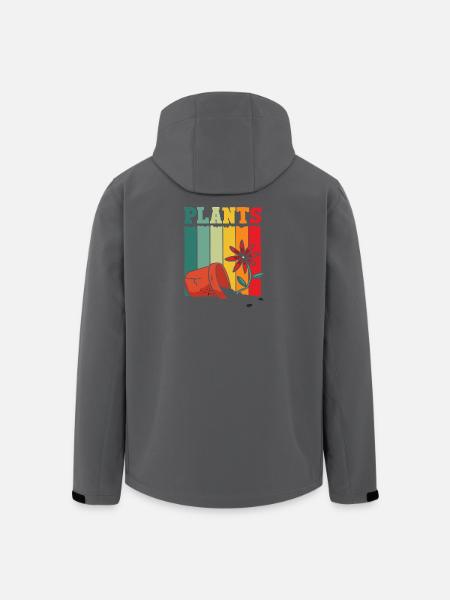 Plants Lover Jardinage Rétro - Veste softshell homme en polyester recyclé Stanley/Stella - noir