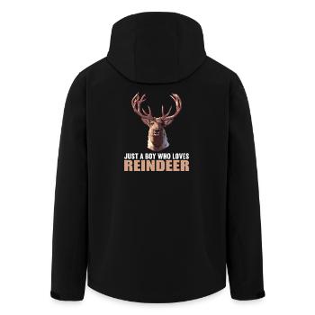 Rentiere Rentier - Recycelte Männer Softshell-Jacke von Stanley/Stella - Schwarz - Hinten - AI Model Male 185 light (185cm)