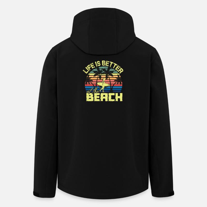 Beach Surfer Retro Sunset - Veste softshell homme en polyester recyclé Stanley/Stella - noir