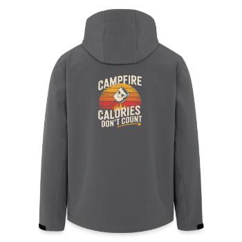 Campfire Calories Don't Count Funny Marshmallow - Men’s Recycled Softshell Jacket by Stanley/Stella - black - Back - AI Model Male 185 light (185cm)