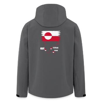 Grönland flagge nuuk - Recycelte Männer Softshell-Jacke von Stanley/Stella - Anthrazit - Hinten - AI Model Male 185 light (185cm)