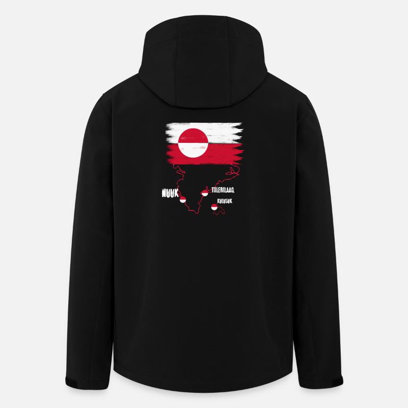 Nuuk du drapeau du Groenland - Veste softshell homme en polyester recyclé Stanley/Stella - noir