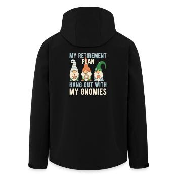 Garden Gnome Costume My Plan Hang Out With Gnomies - Men’s Recycled Softshell Jacket by Stanley/Stella - black - Back - AI Model Male 185 light (185cm)