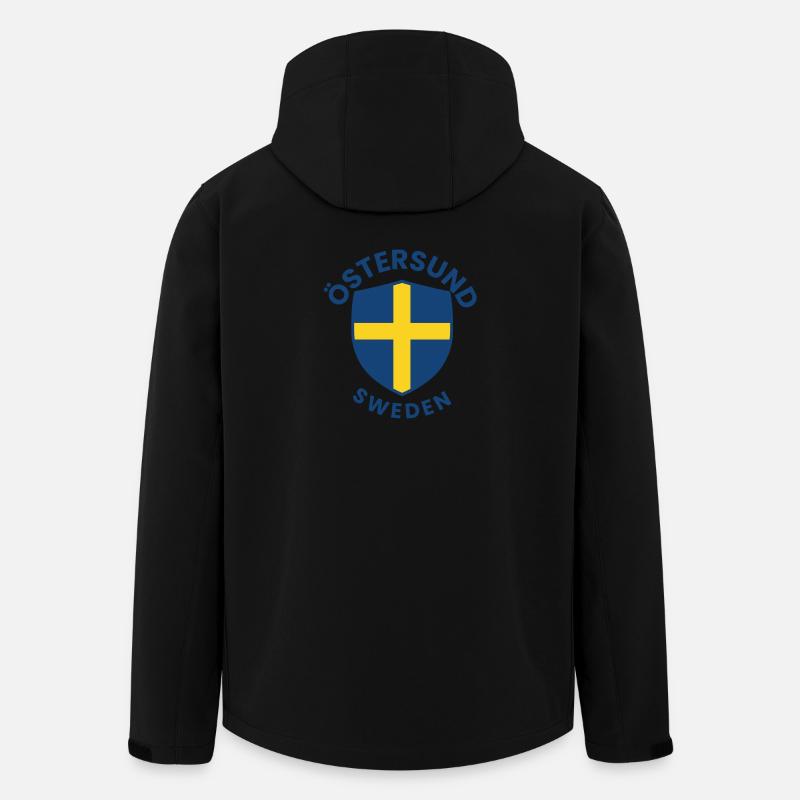Bouclier d’Östersund, Suède Motif - Veste softshell homme en polyester recyclé Stanley/Stella - noir