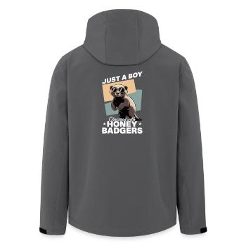 Funny Honey Badger - Recycelte Männer Softshell-Jacke von Stanley/Stella - Schwarz - Hinten - AI Model Male 185 light (185cm)
