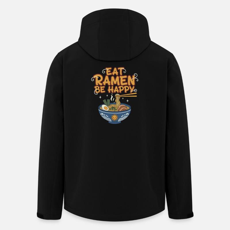 Illustration du bonheur de ramen - Veste softshell homme en polyester recyclé Stanley/Stella - noir