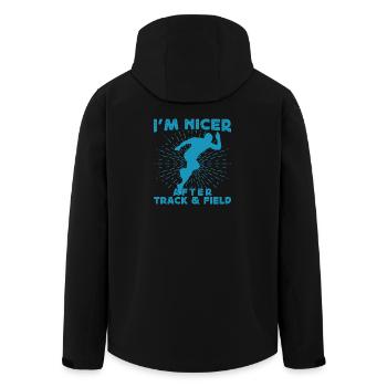 Track And Field Athletes I ́m Nicer After - Men’s Recycled Softshell Jacket by Stanley/Stella - black - Back - AI Model Male 185 light (185cm)