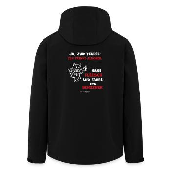 Mode de vie diabolique : alcool, viande - Veste softshell homme en polyester recyclé Stanley/Stella - noir - Dos - AI Model Male 185 light (185cm)