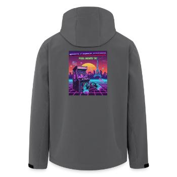 Paris Cyber Gamer - Recycelte Männer Softshell-Jacke von Stanley/Stella - Schwarz - Hinten - AI Model Male 185 light (185cm)