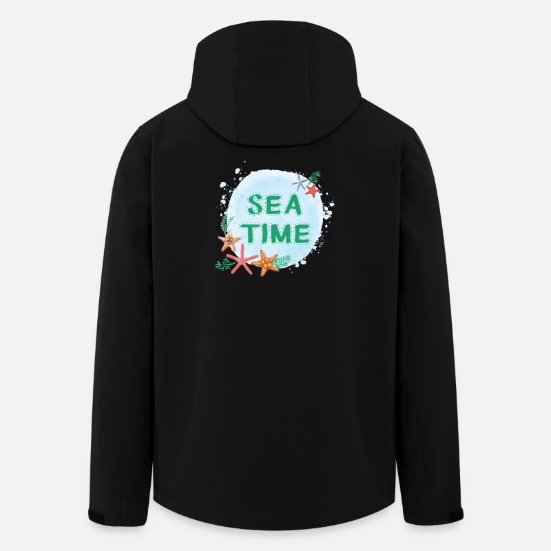Sea Time Wasserfarben-Design - Recycelte Männer Softshell-Jacke von Stanley/Stella - Schwarz