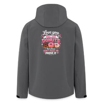 Donut drôle, pâtisserie, douceurs, dessert, humour gastronomique - Veste softshell homme en polyester recyclé Stanley/Stella - charbon - Dos - AI Model Male 185 light (185cm)