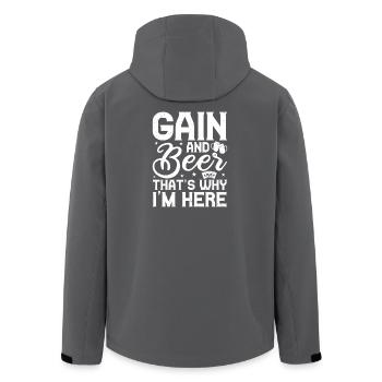 Casino Gambler Gain & Bière C’est pour ça que je suis là - Veste softshell homme en polyester recyclé Stanley/Stella - noir - Dos - AI Model Male 185 light (185cm)