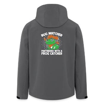 Frog Catcher Bug Watcher Partnered With Catcher - Recycelte Männer Softshell-Jacke von Stanley/Stella - Schwarz - Hinten - AI Model Male 185 light (185cm)