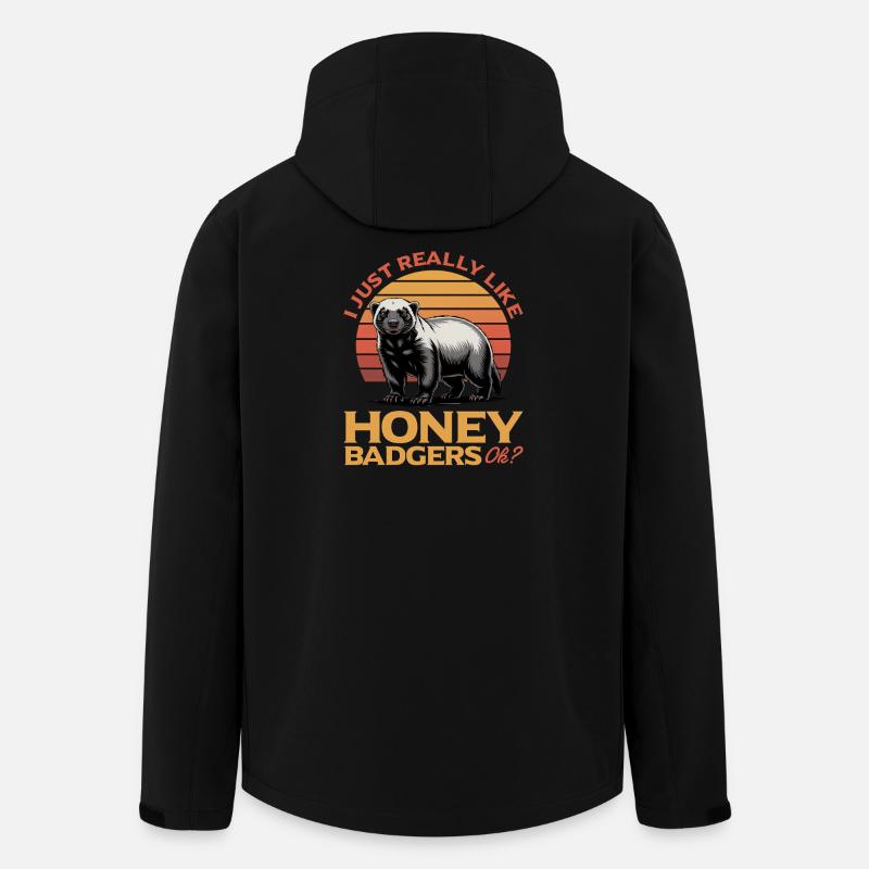 Funny Honey Badger - Recycelte Männer Softshell-Jacke von Stanley/Stella - Schwarz