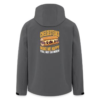 Cheesesteaks Make Me Happy - Men’s Recycled Softshell Jacket by Stanley/Stella - black - Back - AI Model Male 185 light (185cm)