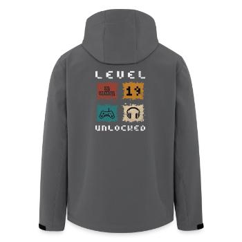 Level 19 Unlocked - Men’s Recycled Softshell Jacket by Stanley/Stella - black - Back - AI Model Male 185 light (185cm)