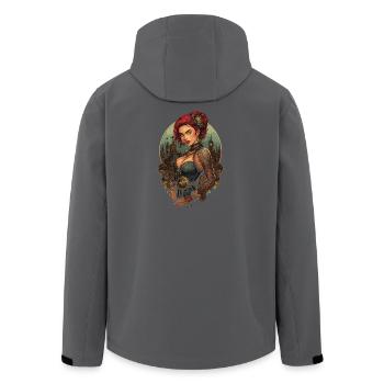 Steam Punk Schöne Frauen Steampunk - Recycelte Männer Softshell-Jacke von Stanley/Stella - Schwarz - Hinten - AI Model Male 185 light (185cm)