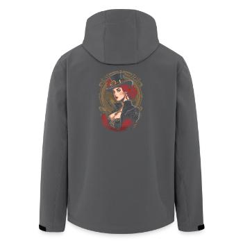 Steam Punk Schöne Frauen Steampunk - Recycelte Männer Softshell-Jacke von Stanley/Stella - Schwarz - Hinten - AI Model Male 185 light (185cm)